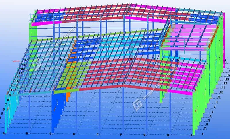 Taller de estructura metálica prefabricada para alimento de camarones