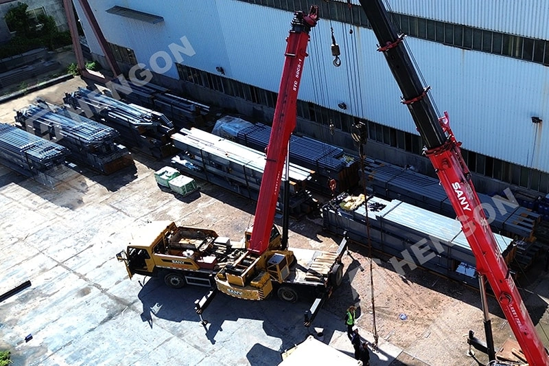 Hengon envía una estructura de acero prefabricada para un proyecto de planta de cemento en EE. UU. Hengon envía una estructura de acero prefabricada para un proyecto de planta de cemento en EE. UU.